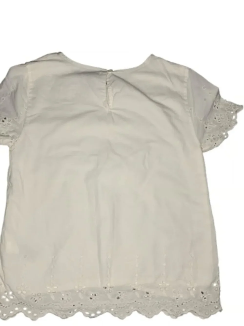 GapKids white girls top short sleeves with lace design size L